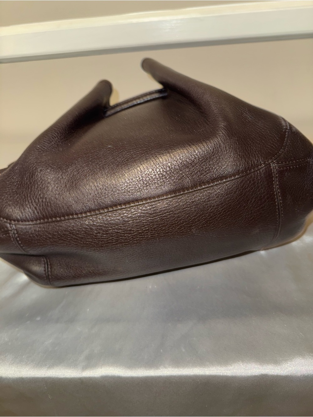 Cole Haan Classic Dark Brown Leather Tote Shoulder Bag - Picture 7 of 9
